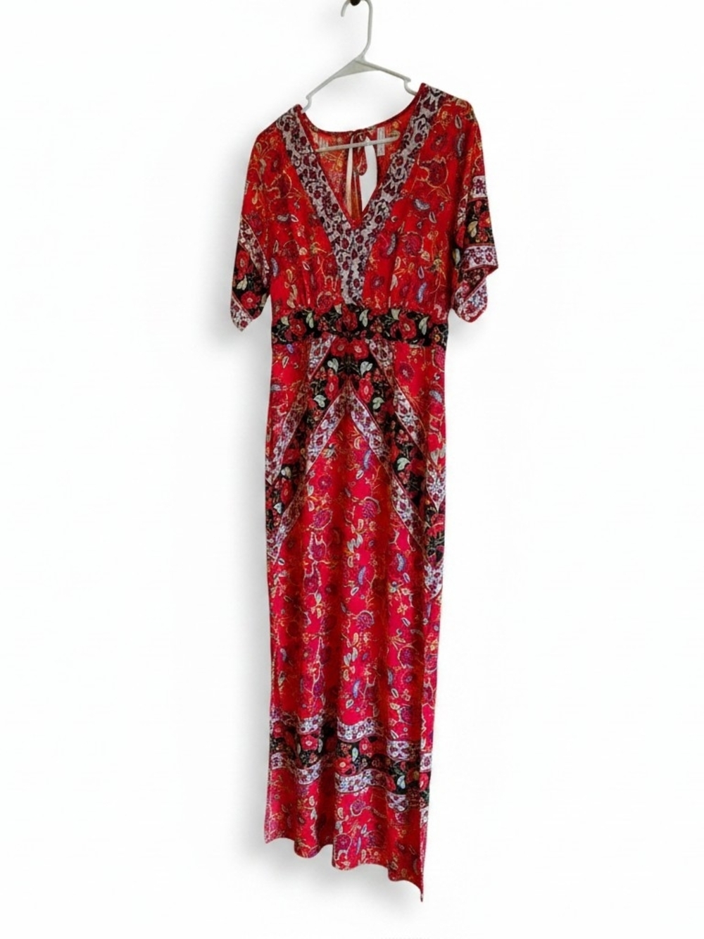 Xhilaration Red Floral Print Maxi Dress